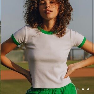 Daily Drills Ribbed Baby Tee with Trim NWT size XS/S